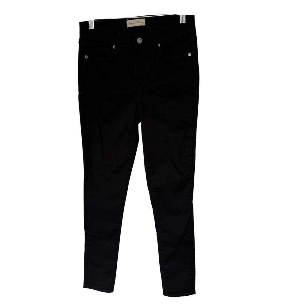 Gap True Skinny Jeans Womens 29R Black Good 1969 Mid Rise Stretch Denim